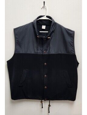 Vintage Bogner Fleece Vest Men's XL 90's Rainbow Tag Black Mixed Media Gorpcore